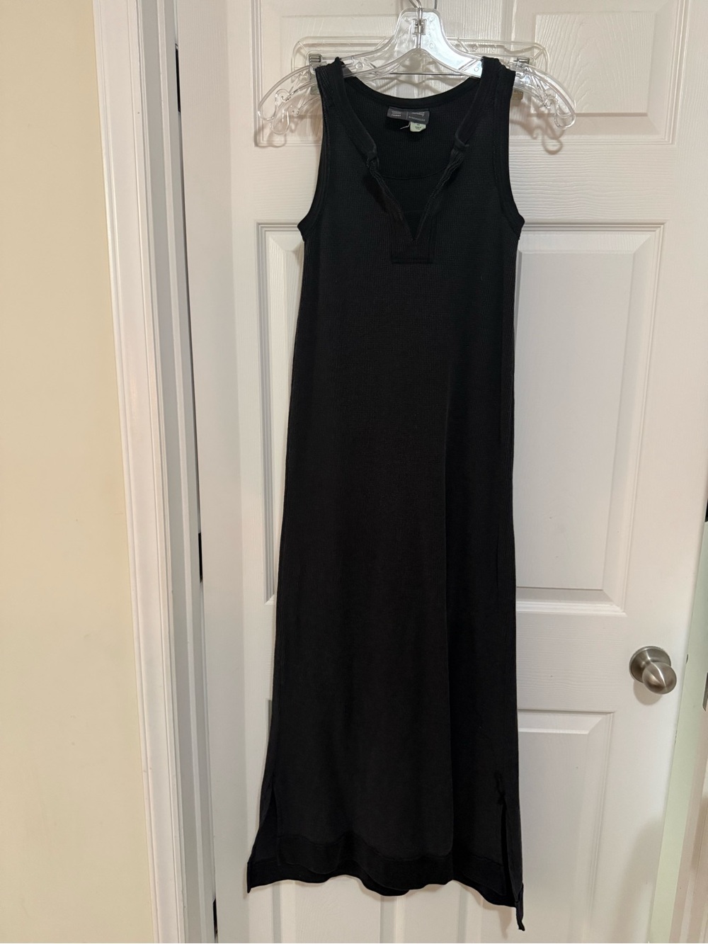 Anthropologie Black Sleeveless V-Neck Maxi Dress